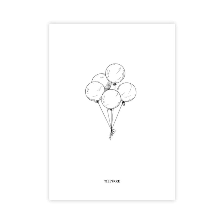 Tillykke balloner kort