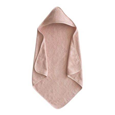 håndklæde til baby med hætte i rosa fra Mushie