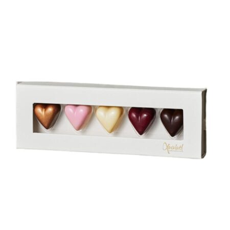 Hearts med 5 hjerte chokolade